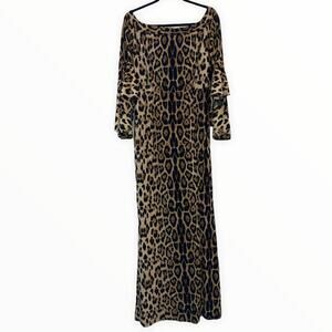 NWT Animal Print Off the Shoulder Column Dress